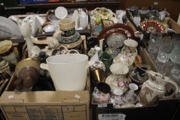 TWO TRAYS OF CERAMICS ETC. (trays not included)