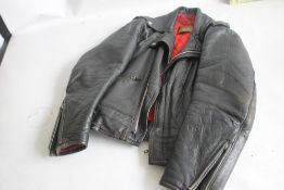 A MASCOT LEATHER BIKER'S JACKET, late 1970s, size 38