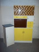 A YELLOW KITCHEN LARDER STORAGE UNIT