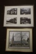 A FRAME OF FOUR PHOTOGRAPHS OF WOMBOURNE, together with a print of Wombourne