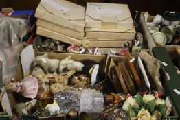 TWO TRAYS OF CERAMICS ETC. (trays not included)