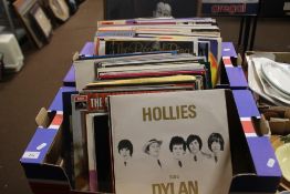 TWO TRAYS OF LP RECORDS to include The Hollies, Abba, etc.