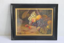 J. LEWIS STILL LIFE OIL PAINTING OF FRUIT, signed lower left, 39 x 50 cm including frame