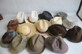 A COLLECTION OF HATS to include an Attaboy trilby, ladies' deerstalkers by Olney, Stormafit, Glen