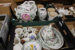 TWO TRAYS OF PORTMEIRION TEA & DINNERWARE to include a large tureen (trays not included)