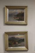 TWO FRAMED OILS DEPICTING HIGHLAND CATTLE, signature indistinct 50 x 40 cm