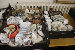 THREE TRAYS OF CERAMICS to include Coalport (trays not included)