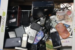 A QUANTITY OF MOBILE PHONES, chargers etc. to include a Nokia 3330 A/F