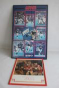 NEW YORK GIANTS AMERICAN FOOTBALL POSTER, framed and glazed, 89 x 57.5 cm together with 'San