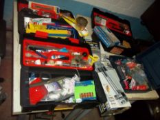 A SELECTION OF TOOLS AND TOOL BOXES WITH CONTENTS
