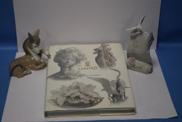 A LLADRO SOCIETY PLAQUE, A LLADRO DONKEY together with a book 'LLadro The Will To Create'