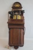 L.M ERICSSON AND CO WALL MOUNTED TELEPHONE from the turn of the century