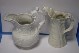A ROYAL WORCESTER CREAM COLOURED JUG TOGETHER WITH A PORTMEIRION CREAM COLOURED JUG¦Condition