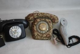 RICHARD STARK DESIGNER TELEPHONE CONVERTED also including Ericsson designer embroidered telephone