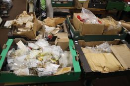 FOUR TRAYS OF ASSORTED COSTUME JEWELLERY MAKING ACCESSORIES