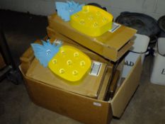 A LARGE BOX OF DECORATIVE PINEAPPLE LIGHTS