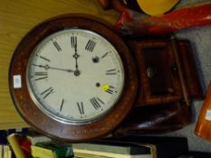 AN INLAID WALL CLOCK, A/F, FOR SPARES AND REPAIRS