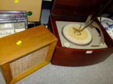 A PYE CASED TURNTABLE TOGETHER WITH A SPEAKER