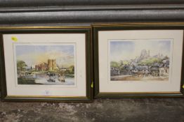 TWO FRAMED AND GLAZED LIMITED EDITIONS BY TOM HASLAND