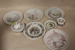 A QUANTITY OF ROYAL DOULTON BRAMBLY HEDGE CERAMICS AND ROYAL DOULTON WIND IN THE WILLOWS PLATES (8)