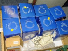 A COMPLETE SET OF ROYAL DOULTON 20TH CENTURY ADVERTISING CLASSICS AND NAME STAND, ALL BOXED AND CER