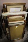 A SELECTION OF PICTURE FRAMES IN VARIOUS SIZES AND STYLE, MAINLY WITH GLASS