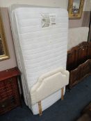 A MYERS SINGLE MATTRESS BASE AND HEADBOARD - HOUSE CLEARANCE