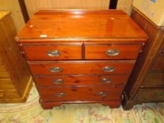 A MODERN DUCAL PINE FIVE DRAWER CHEST - W 90 cm