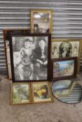 A SELECTION OF ASSORTED PICTURES, PRINTS AND MIRRORS
