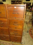 A KENRICK EFFERSON VINTAGE WOODEN FOUR DRAWER FILING CABINET A/F H-134 CM W-45 CM