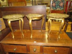 THREE GILT AND PAINTED OCCASIONAL TABLES
