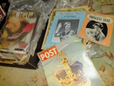 A TRAY OF VINTAGE MAGAZINE PUBLICATIONS TO INCLUDE VOGUE, WOMANS JOURNAL ETC.