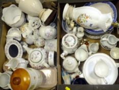 TWO TRAYS OF ASSORTED CERAMICS TO INCLUDE AYNSLEY, COALPORT, PORT MEIRION ETC