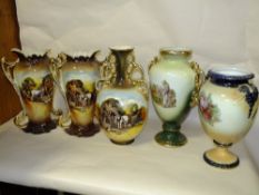 FIVE LARGE CERAMIC VASES