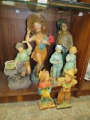 A COLLECTION OF CHALK FIGURES (7)