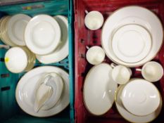 A LARGE COLLECTION OF ROYAL DOULTON ROMANCE COLLECTION 'HEATHER' PATTERN TEA AND DINNERWARE, compri