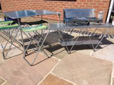 CAMPING EQUIPMENT TO INCLUDE FOLDAWAY TABLE, DOUBLE BURNER STOVE, LIGHT, RUCKSACK ETC