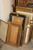 A QUANTITY OF ASSORTED PICTURE FRAMES MOSTLY WITH GLASS