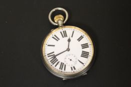 A GOLIATH OPEN FACED MANUAL WIND POCKET WATCH
