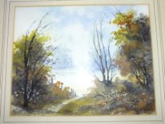 A FRAMED AND GLAZED WATERCOLOUR, SIGNED LOWER RIGHT STOCKTON, OVERALL H 40 CM X W 43 CM