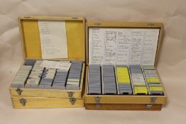 FOUR WOODEN CASES OF SLIDE PHOTOGRAPHY