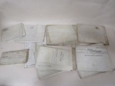 A BOX OF 19TH CENTURY LEGAL DOCUMENTS, INDENTURES ETC.