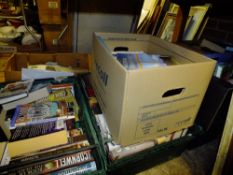 A LARGE QUANTITY OF MOSTLY MODERN BOOKS TO INCLUDE TRAVEL INTEREST (PLASTIC TRAYS NOT INCLUDED)