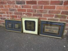 THREE MODERN GLAZED ORIENTAL STUDIES/PICTURES - ONE DEPICTING AN ELABORATE LOCK (3)