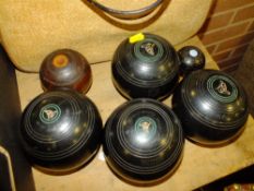 A BAG OF CHAMPIONSHIP CROWN GREEN BOWLS