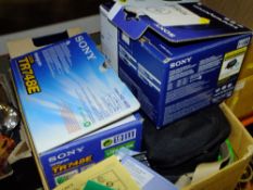 A BOXED SONY DIGITAL 8 HANDICAM TOGETHER WITH A SONY DCR DVD 106E PLUS A SONY VIDEO CAMCORDER (3)