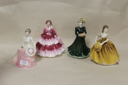 FOUR COALPORT LADIES OF FASHION FIGURINES - 'DAPHNE', 'LADY IN LACE', 'THERESA' AND 'HARMONY' (4)