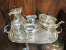 A SILVER PLATED FIVE PIECE TEA AND COFFEE SERVICE