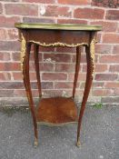 A FRENCH GILT WOOD MARBLE TOPPED OCCASIONAL TABLE H-75 CM DIA. 47 CM