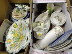 TWO TRAYS OF CERAMICS TO INCLUDE CONTINENTAL STYLE EXAMPLES